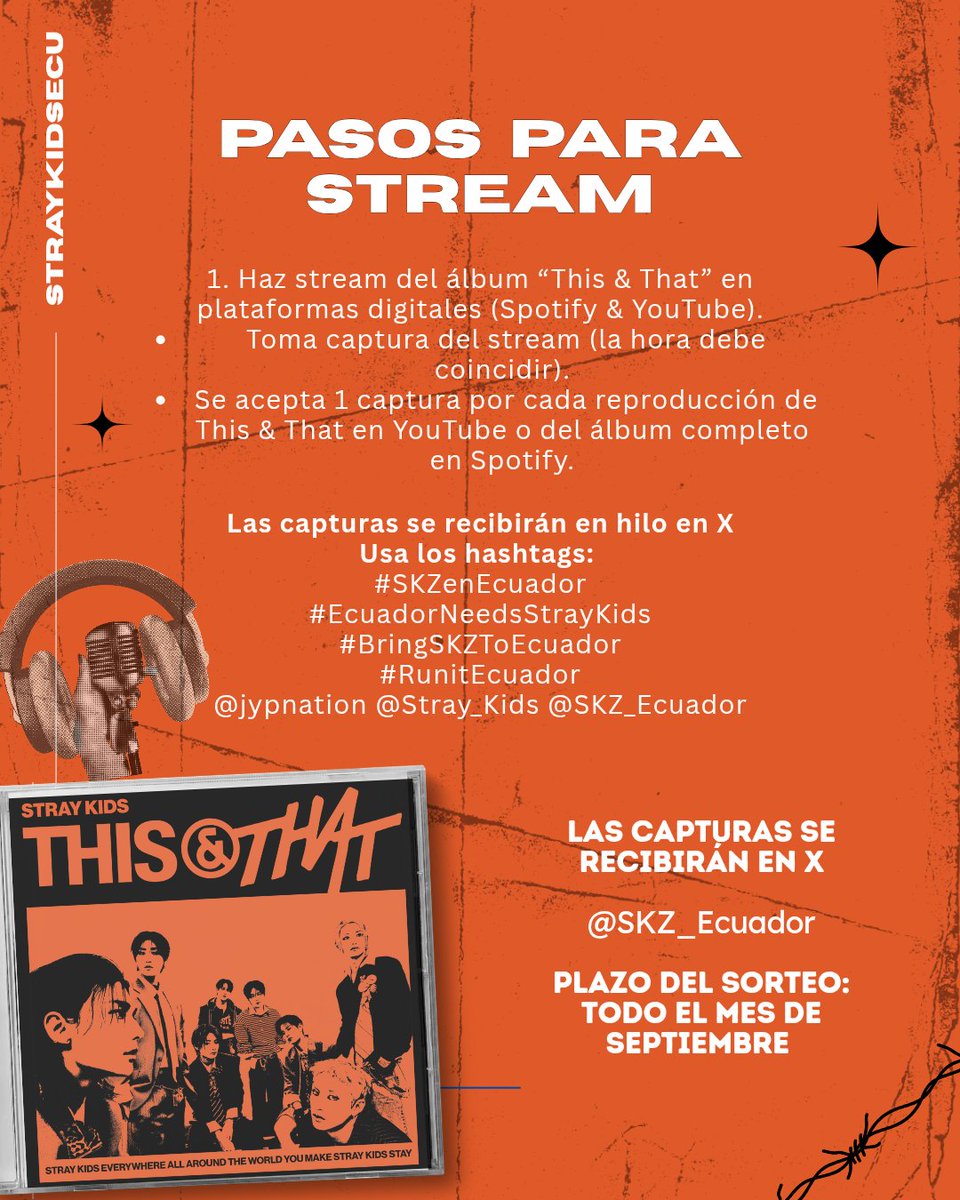 SKZ_Ecuador's tweet photo. ¡Queremos a @Stray_Kids en Ecuador! 🇪🇨 Nos organizamos para llevar la música de SKZ a lo más alto de las listas locales y emisoras del país. 

Revisa el arte para conocer el proyecto! 

#SKZenEcuador
#EcuadorNeedsStrayKids
#BringSKZToEcuador
#RunitEcuador
@jypnation https://t.co/7c7N5Hrj7H