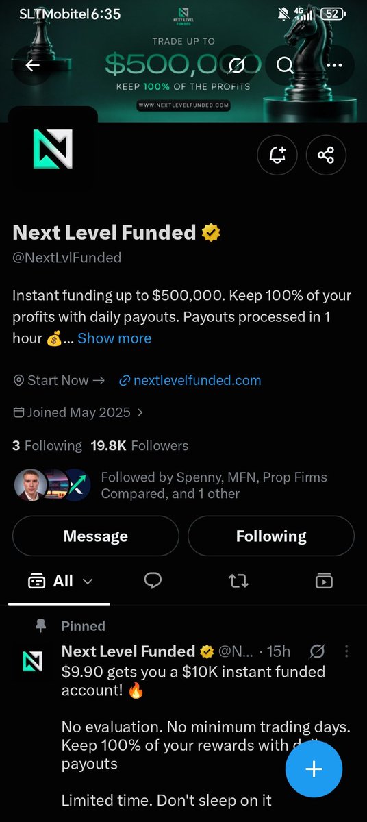 myfxnote's tweet photo. @NextLvlFunded @SpencerNLF Next level funded free 100k ☄️ https://t.co/6Er6siO0uU