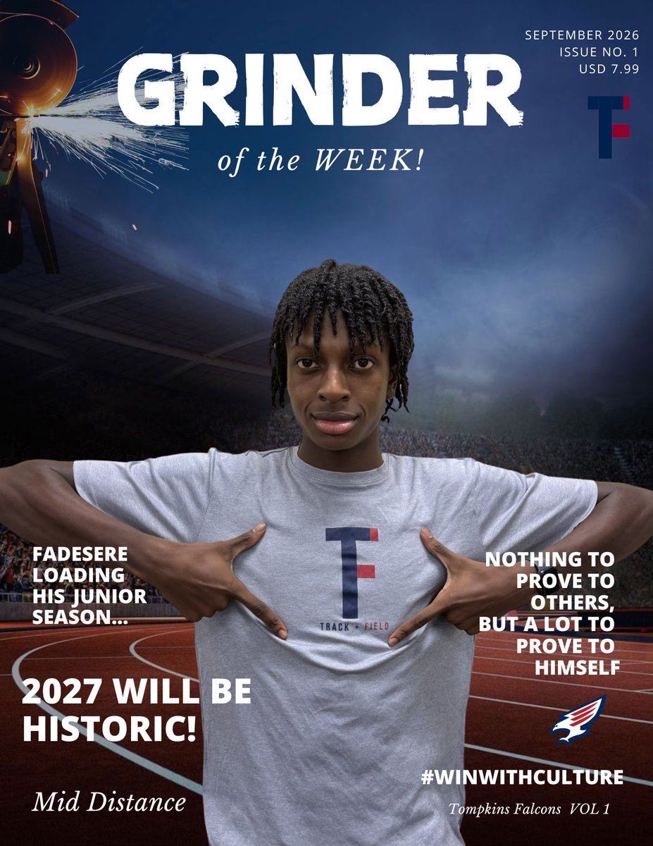 Tompkins_TF's tweet photo. *LATE POST
Congrats to our first GRINDER of the WEEK at the NEST!
Lekan is preparing to have an amazing junior year.  We are excited for what Lekan will do in 2027.  The kid is flat out GRINDING behind the scenes.  Congrats Lekan! https://t.co/k67Cd5dTzY