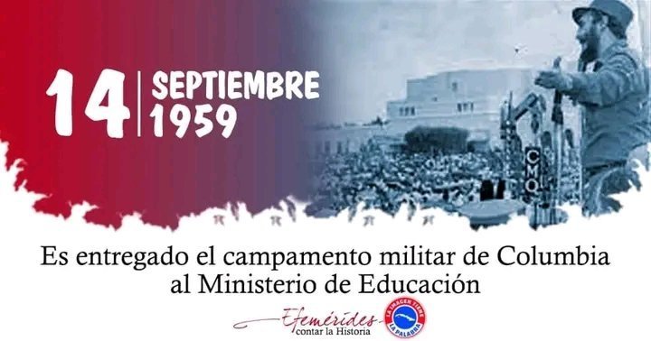 DirectorUAASLTU's tweet photo. El antiguo cuartel de Columbia, un día como hoy de 1959, cumpliendo el Programa del Moncada que prometió convertir los cuarteles en escuelas, el Comandante Raúl Castro hizo entrega de la instalación al ministro de Educación. Esa es la obra de la Revolución. #CubaViveEnSuHistoria https://t.co/UScOhrzUoh