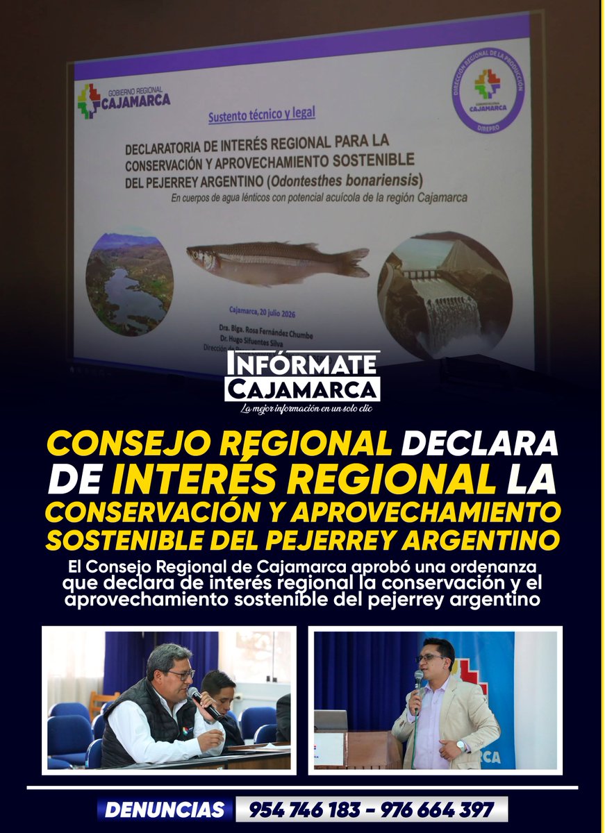 InformateCaj's tweet photo. CONSEJO REGIONAL DECLARA DE INTERÉS REGIONAL LA CONSERVACIÓN Y APROVECHAMIENTO SOSTENIBLE DEL PEJERREY ARGENTINO https://t.co/4HYj007sBA