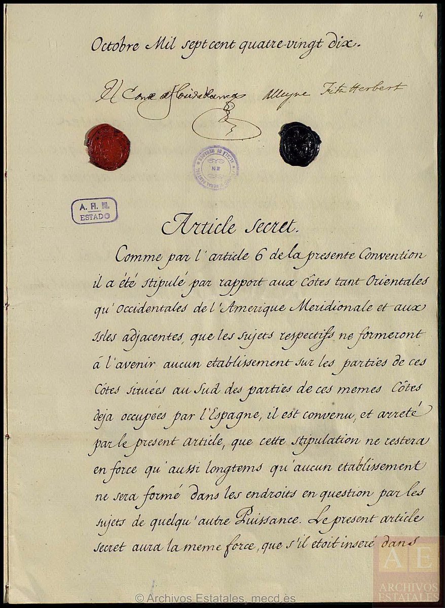Bizco_Chuelo's tweet photo. Convenio de Nootka Año 1790

Reconocimiento de soberanía del rey de Inglaterra al Reino de España.
El texto es en francés (lengua diplomatica de la época) Entre esos territorios: Islas Malvinas y mares adyacentes

Guardá este tuit para contestar a ingleses 😃

Son argentinas🇦🇷 https://t.co/WNBNt88sgf