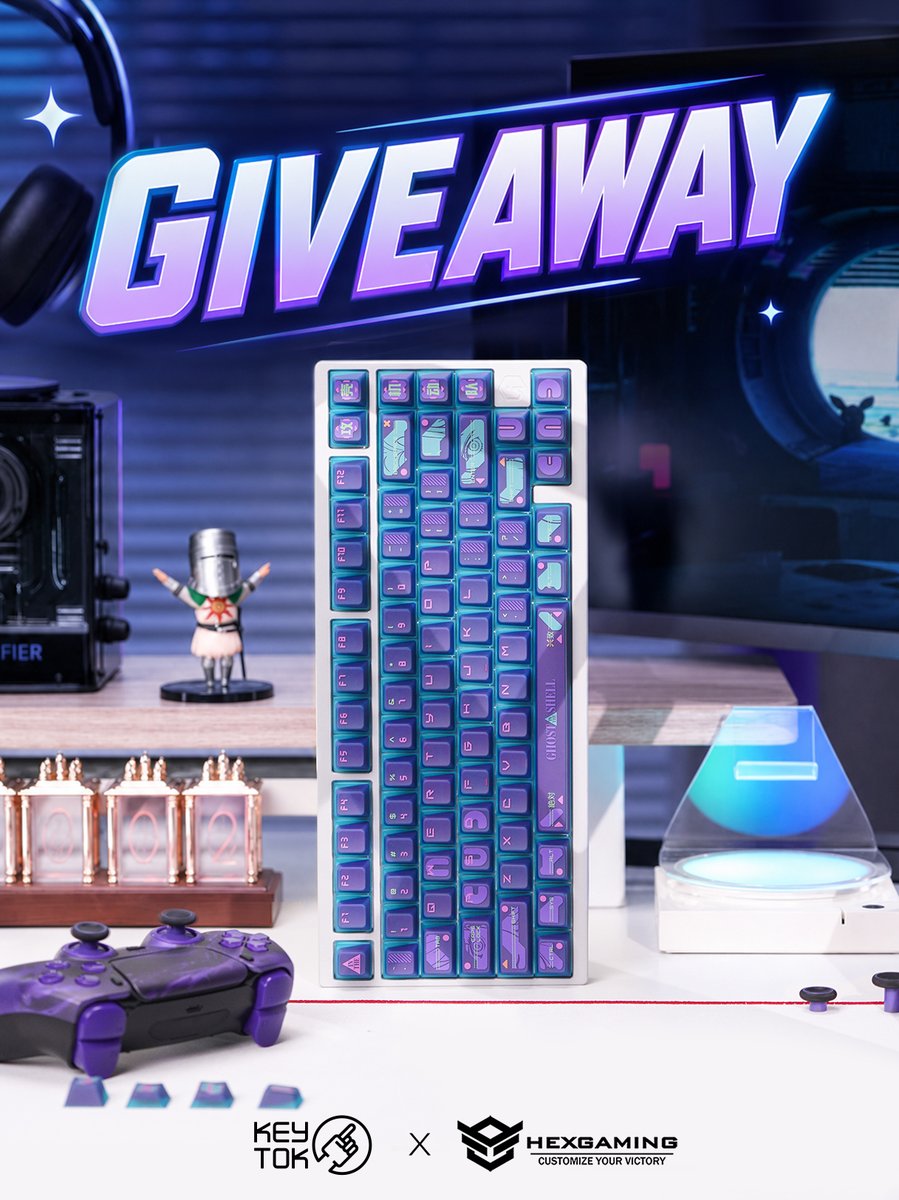 HexController's tweet photo. ⌨️ 𝐊𝐄𝐘𝐓𝐎𝐊 × 𝐇𝐄𝐗𝐆𝐀𝐌𝐈𝐍𝐆 🎮   
>>> Giveaway <<<   

PRIZES: 
⌨️ A 𝐊𝐞𝐲𝐓𝐨𝐤 𝐱 𝐆𝐡𝐨𝐬𝐭 𝐢𝐧 𝐭𝐡𝐞 𝐒𝐡𝐞𝐥𝐥⁠ Keycaps Set - 2501 
🎮 A HexGaming Controller (PS5/XBOX/PS4)   

JUST: 
💿 Follow @KeyTok_studio & @HexController   
⚙️ Like & RT 
*Bonus: Tag a friend (unlimited entries)   

1 Winner.  
Open worldwide   
Ends Sep 22