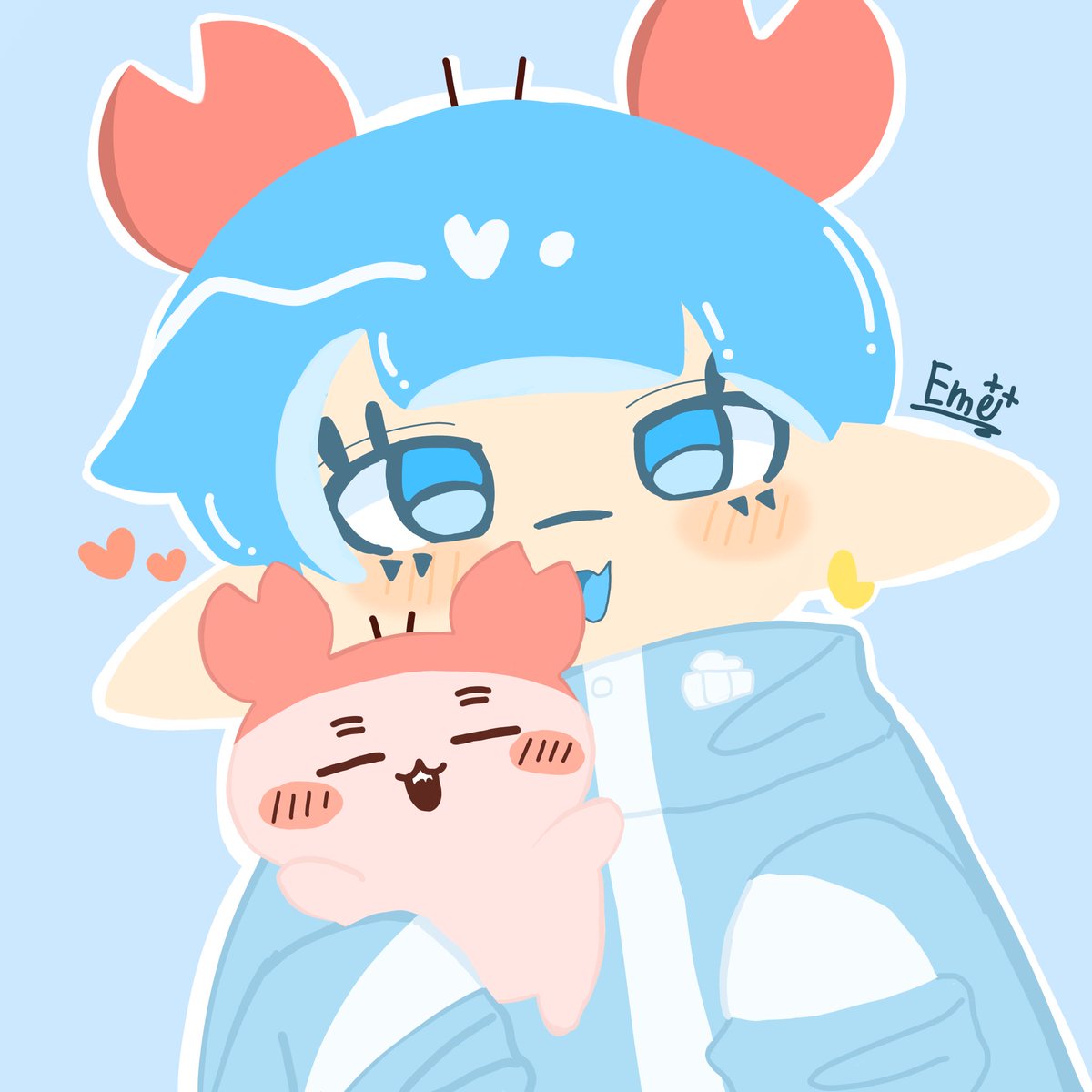 EmuOsyusi's tweet photo. この前描いたやつちゃんも線画描くのめんどかったんでちょっと透過して塗った！
このめちゃくちゃ可愛いカニちゃんのお顔を見よ！！！
#スプラトゥーン３ https://t.co/Z9lLEkUY1G