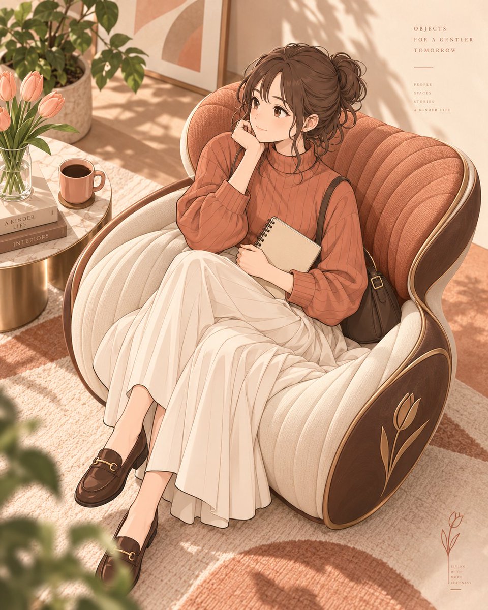 AkinoSora_Sky's tweet photo. 【プロンプト配布】
今回のテーマは「椅子」🛋️✨

キャラクターのデザインを読み取って、そのキャラ専用のデザイナーズチェア／ソファを作るジェネレータープロンプトです📝

添付したキャラの
色、衣装、シルエット、装飾などを拾って、オリジナルの家具デザインへ変換。
さらに本人を座らせて、
モダンなエディトリアルポスターに仕上げます。

・椅子／ソファはAUTOでもOK
・座り方もAUTO対応
・あぐら、寝そべりも可
・アングル固定
・キャラ＋家具を少し寄りで配置
・重心を中央からずらした非対称構図
・文字は基本最小限
・人体破綻を抑える制御も追加

画像を添付するだけでもOK！
入力欄を埋めれば色々遊べます。

プロンプトと過去作はリプ欄へ↓