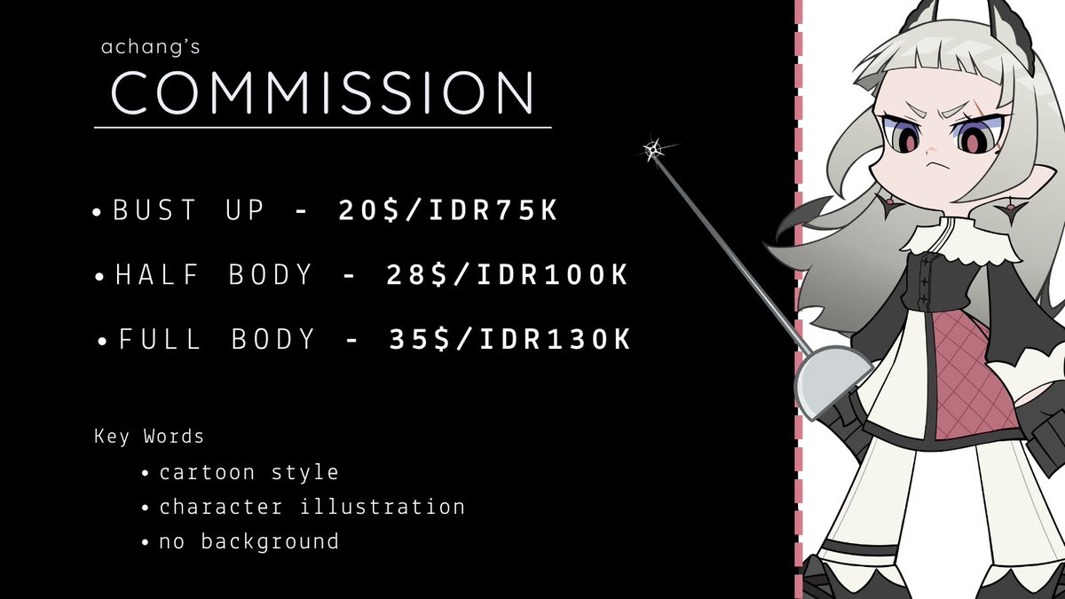 achangaocang's tweet photo. [❤️&amp;🔁are appreciated!]
Hi I'm opening my first #commission on #VGen with grand opening 50% discount!
Please check the link below if you're interested
https://t.co/OR4H613pCx

link untuk lokal
https://t.co/l6Ju5bo1iR

feel free to DM me if you have questions!
#artidn #zonajajan https://t.co/MQLdIfyHbo