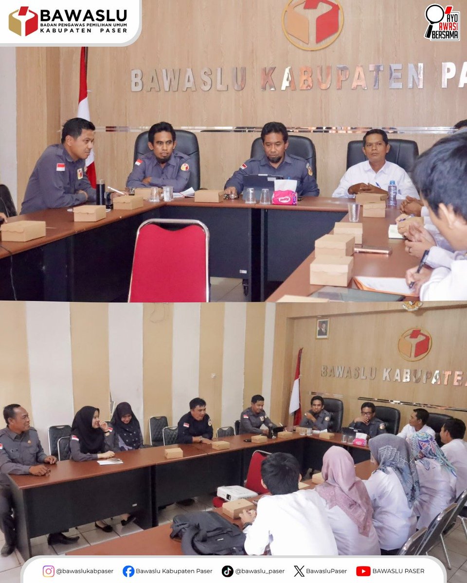 PaserBawaslu's tweet photo. Halo #SahabatBawasluPaser 👋

Dalam rangka memastikan akurasi dan keberlanjutan pemutakhiran data pemilih, Bawaslu Kabupaten Paser bersama KPU Kabupaten Paser melaksanakan Rapat Evaluasi Pemutakhiran Data Pemilih Berkelanjutan (PDPB).

#BawasluPaser #BawasluMengawasi #PDPB https://t.co/JV4ZzquD4X