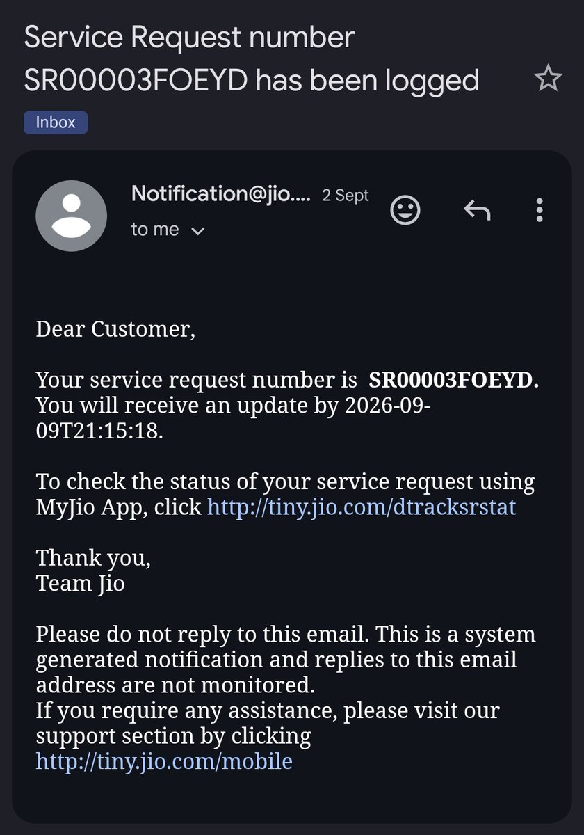 ranepranil's tweet photo. @JioCare #fraud #jiofiber #jio  any update on refund?? How many more few days required?? #LaCasaDeLosFamososMéxico #आदिगणेश_सर्व_देवों_का_स्वामी  #mumbai https://t.co/azGedwwwZw