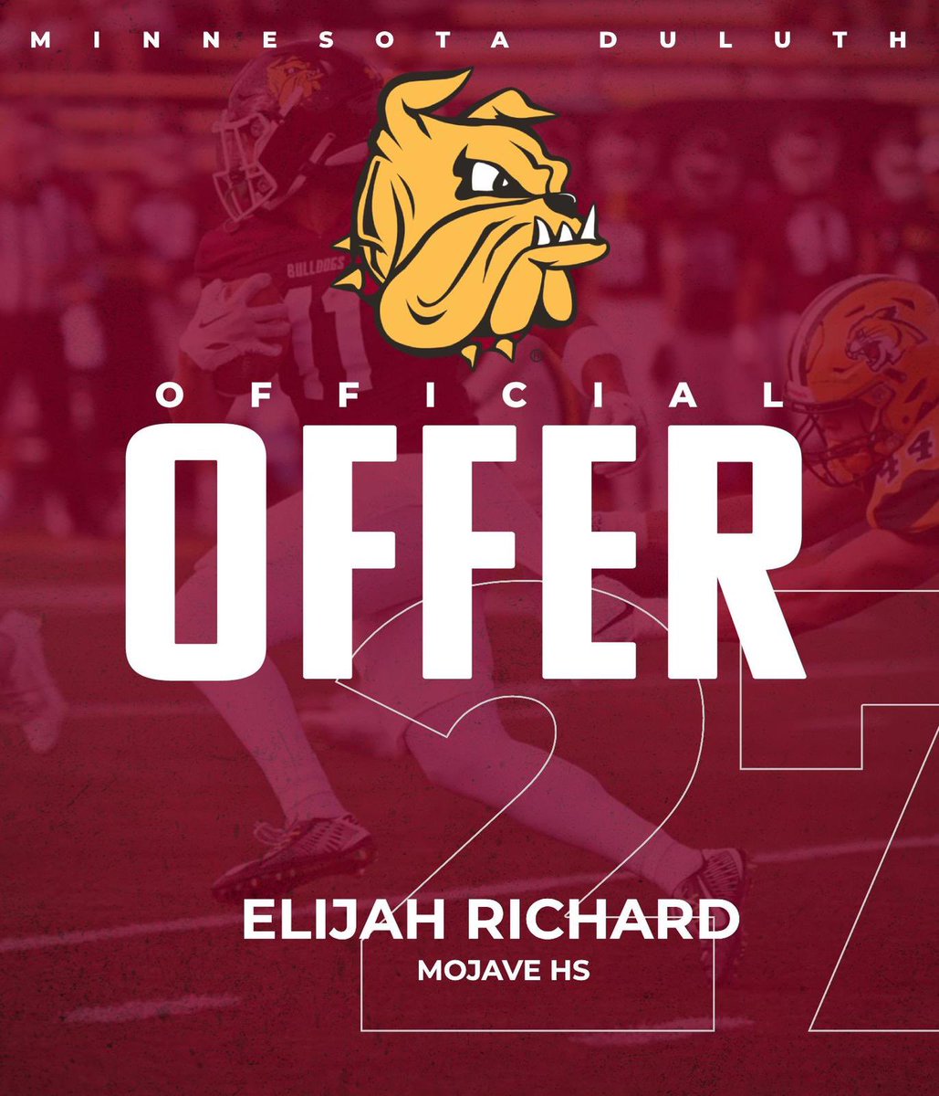 ElijahRich91d3's tweet photo. #AGTG after a great camp I'm proud to say I have my first offer from University of Minnesota Duluth
@CoachJmales @coach_pacheco https://t.co/z4uzrAe1fh
