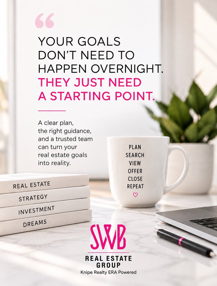 SWBGroup's tweet photo. Monday motivation 🏡

Big goals don’t happen overnight — they start with a plan, a starting point, and the right team behind you.

Whether you’re buying, selling, or simply planning ahead, SWB Real Estate Group is here to help you move forward with confidence.

📞 360-836-6799 https://t.co/AgJH1GxI9U
