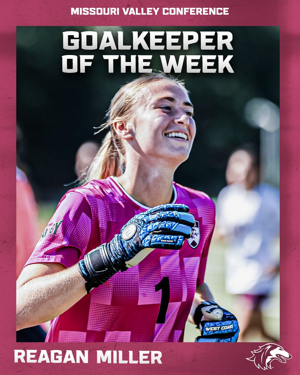 SIU_Soccer's tweet photo. 🧤 Goalkeeper of the Week!
Two shutouts, including a clean sheet at home. 🐾🔥
Congrats, Miller! 🏆

#Salukis | #MaroonMade https://t.co/VetEzdEhV3