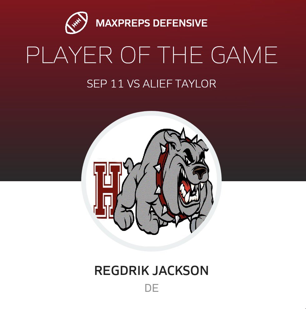 Regdrik_Jackson's tweet photo. Highlight from the Alief Taylor game. 
Ready to play this Thursday against Lamar.
5 Solo tackles 
2 TFLs
1 Strip Sack Fumble 
Defensive player of the week 

@CoachDixon_63 @fred_vizcarra @TopNotchThrower @FootballHeights https://t.co/6CocO5Zvjj