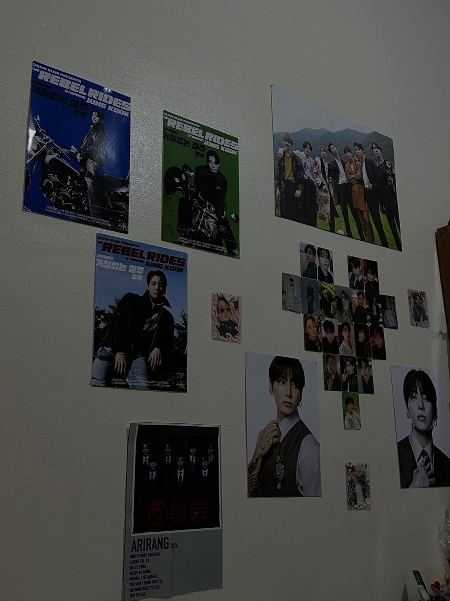 wwwfernandabrum's tweet photo. What looks like a wall of photos to others is a wall of memories to me. Every poster, photocard, and smile reminds me of the comfort, happiness, and strength BTS brought into my life. Their music will always feel like home. https://t.co/QzTvBQqSul