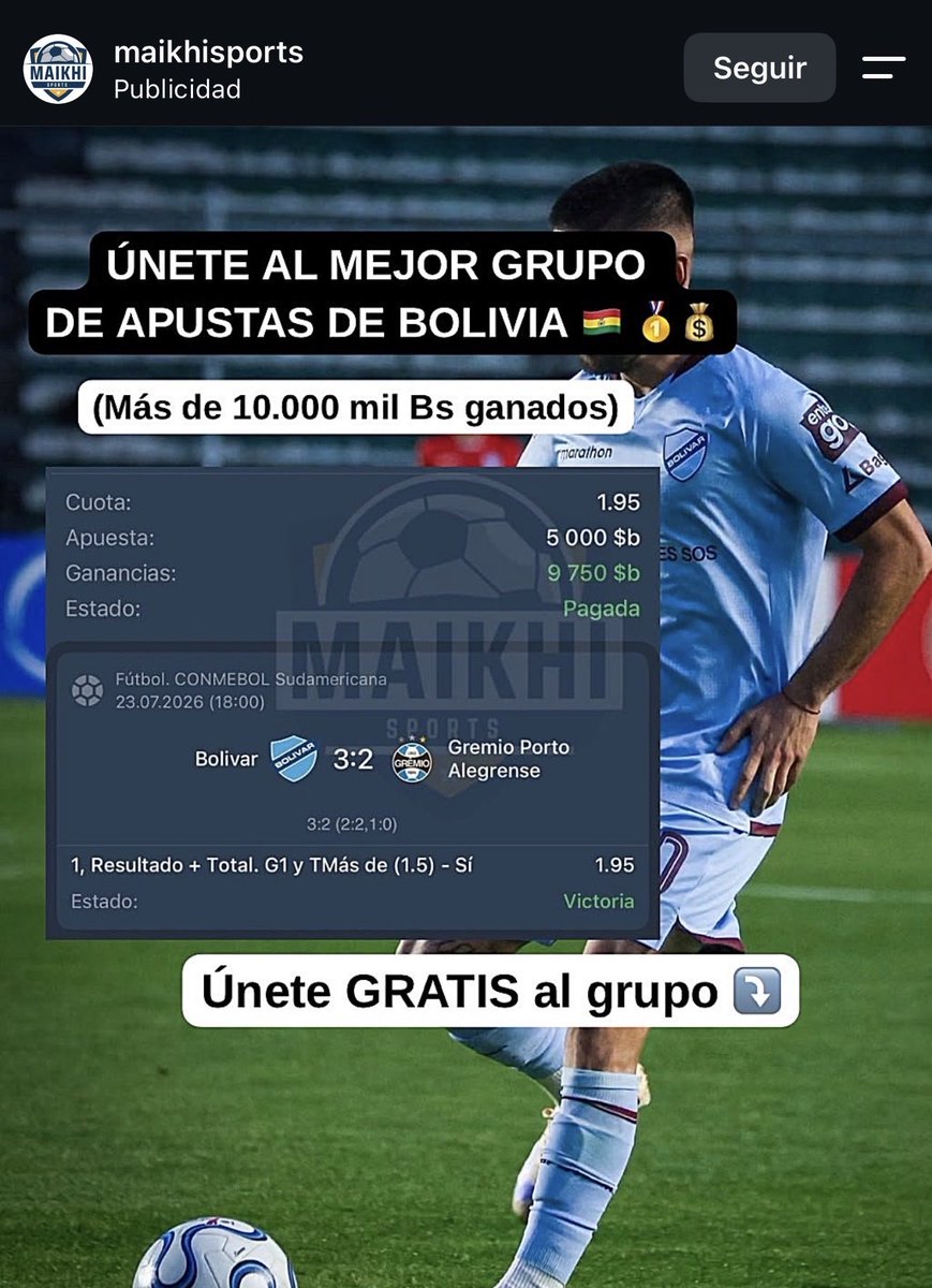 A_SuarezDoreski's tweet photo. Sólo basta bucear un poco en internet o tener redes sociales para darte cuenta que el mundo de las apuestas deportivas se adueñó del fútbol boliviano… 

Reclutan clientes por WhatsApp y funcionan cientos de “cajeros” para comenzar a apostar…

¿Qué labor realiza la FBF para detener esta utilización de imagen? 
¿Cuál es el beneficio económico para el fútbol nacional y los clubes el contrato con 1xBet? 
¿Por qué una plataforma ilegal en Bolivia opera con tanta libertad?