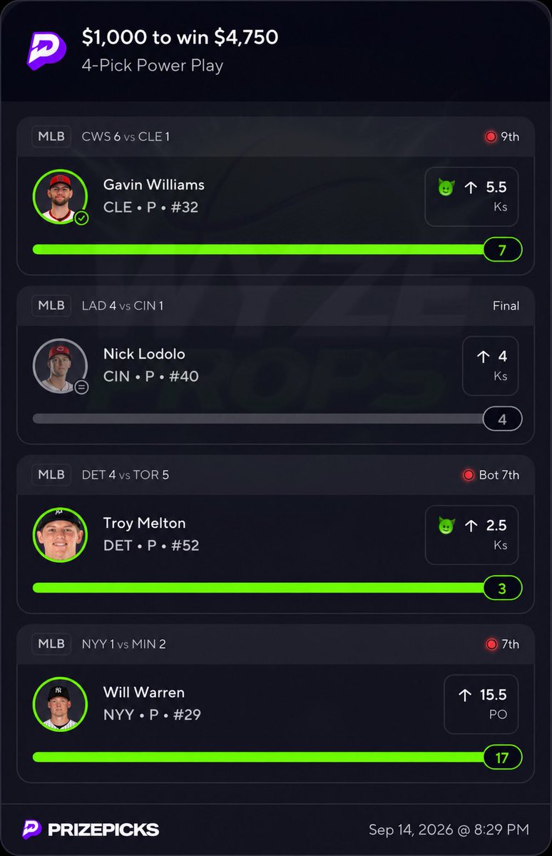 WyzeProps's tweet photo. LIKE + DROP YOUR PAYMENT METHOD ⬇️ 

LET’S. F*CKING. GO. 

CASH THE $4,750 4-MAN PLAY ✅💰

50% OFF VIP ACCESS ⬇️ 
https://t.co/vi7q1SjZhj

#PrizePicks | #DailyFantasy https://t.co/3QkSLFKaXc