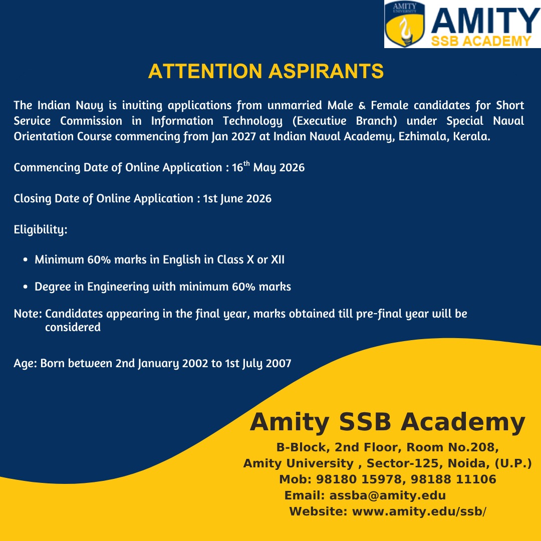 fabiolf1's tweet photo. Indian Navy invites unmarried male and female candidates to apply online for Short Service Commission in Information Technology, Executive Branch. New SSB Interview Training batch starts every Monday. https://t.co/gZzR6Y8lLA