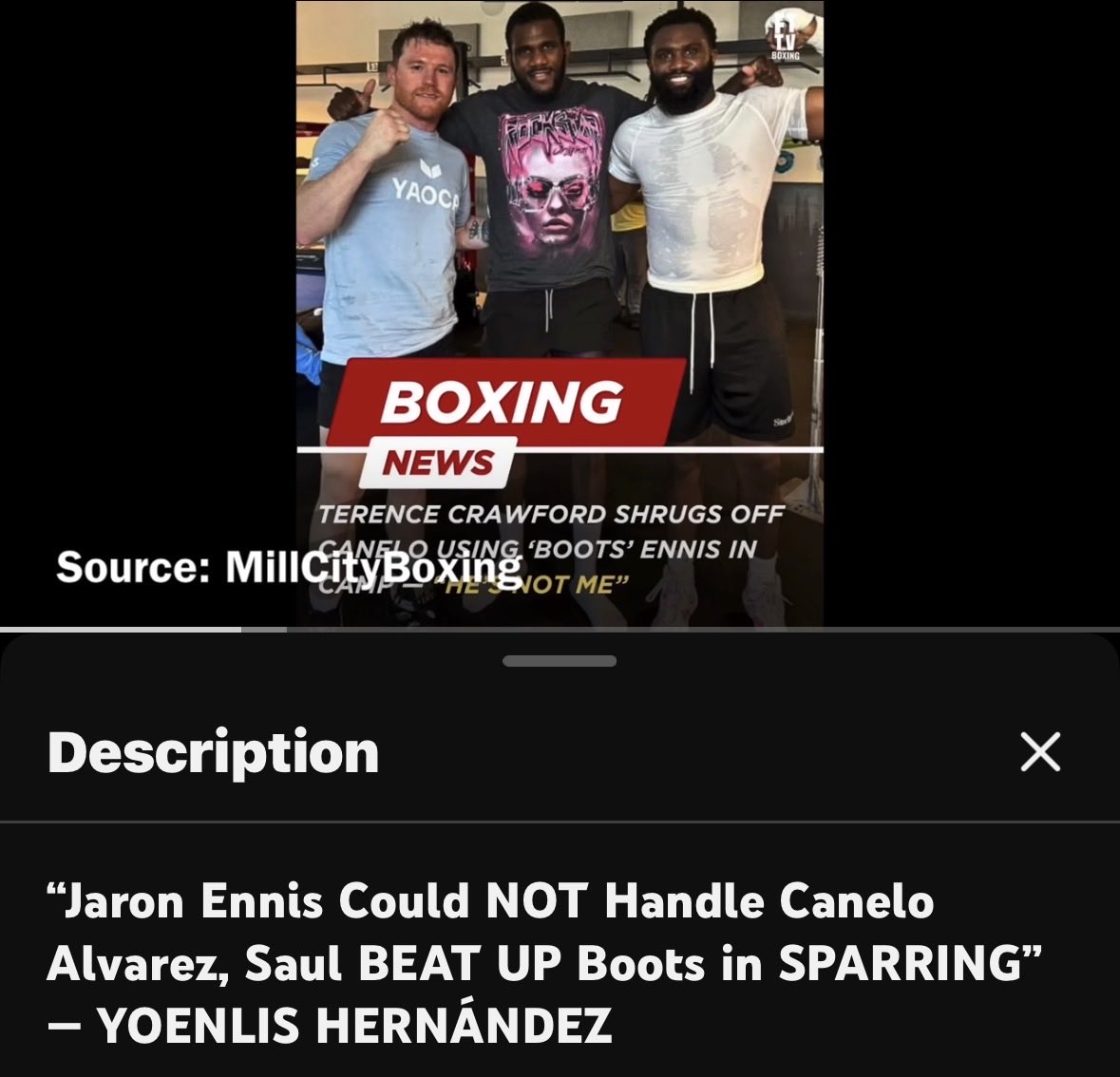 FloSoNaste's tweet photo. @StoryOfYonko Why would Yoenlis Hernandez who watched them both Spar as Canelo prepared for the Crawford fight say that Boots couldn’t handle Canelo then? Who else has more of a say than him since he was a sparring partner in the camp and watched them spar? Boots ain’t messing with Bud https://t.co/sPIeBT5ga8