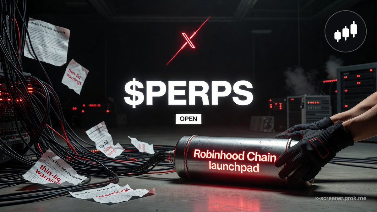 defichikn's tweet photo. X is pushing $PERPS as a fresh Robinhood Chain primitive: tax-funded perpetual vaults on Lighter that recycle 80% of trading fees into buybacks/burns or dividends, with site live and ~29M tokens already burned. From X-screener: https://t.co/8D7Ee0hH4i https://t.co/mfbBmcgXS7