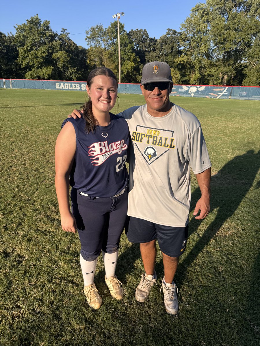 LayneeBretey11's tweet photo. Had an AMAZING time getting to visit OKWU campus and being able to practice with the team! Huge thank you to Coach Woods, Coach Burch, and Coach Campbell for having me out today, I am truly thankful for this opportunity! @OKWUeagles_SB #GoEagles https://t.co/AYvwi9AEUC