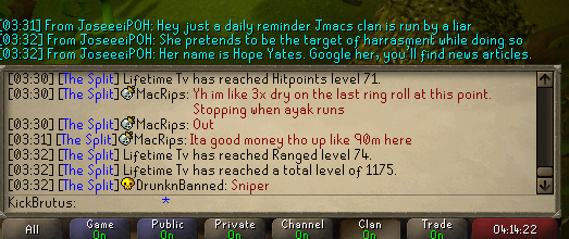 VoldemBald's tweet photo. @JagexAsh @JagexSupport This person called JoseeeiPOH whispered me something wierd, hes saying something about harashment, but this person actually is the harashment person, he is harashing a mother of 3. Please help this mother and bann this guy. Greetings KickBrutus. https://t.co/whHQYI3xA5