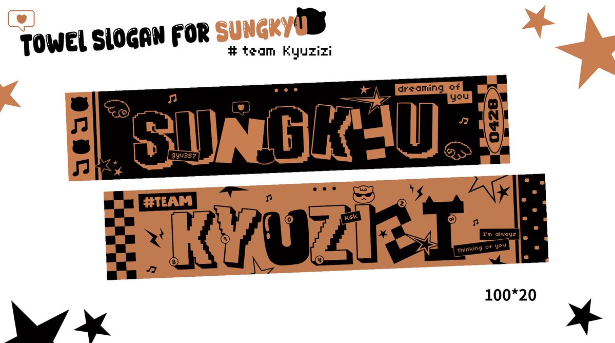 GYuzZiZzi428's tweet photo. 🎸𝙎𝙪𝙣𝙜𝙠𝙮𝙪 𝙏𝙤𝙬𝙚𝙡 𝙎𝙡𝙤𝙜𝙖𝙣🐹

부락페때 성규 슬로건 없으신 분..
슬로건 뽑으면 가지실 분 계신가요.. 최소 수량 발주 때문에 몇 장 남을거 같아서 배송비만 내고 가져가실 분..🥺
(실사는 추후 알려드릴게요!)

#성규 #김성규 #인피니트 #부락페 #슬로건 #나눔 https://t.co/w7obeoXY06