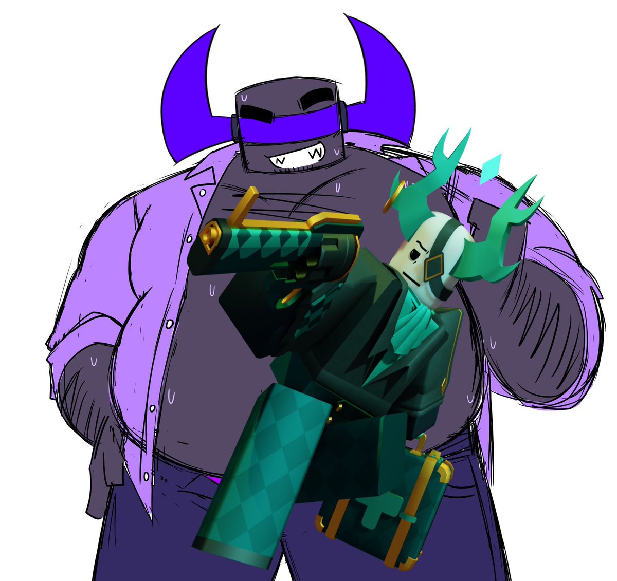 Taiyo_Renai's tweet photo. As someone who doesn't care much for Medkit or Medhammer, half of all Ban Hammer fan arts feel like this https://t.co/yGuCdlCllM