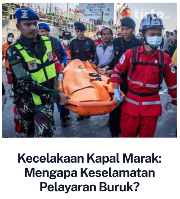 TirtoID's tweet photo. Berdasarkan data Basarnas, jumlah kecelakaan kapal mencapai 601 kali sejak Januari 2026. Total jumlah korban jiwa mencapai 239 orang dalam ratusan kecelakaan tersebut. Tingginya angka kecelakaan pun menimbulkan pertanyaan mengapa kecelakaan kapal laut kerap terjadi? https://t.co/WtDX5ddIre