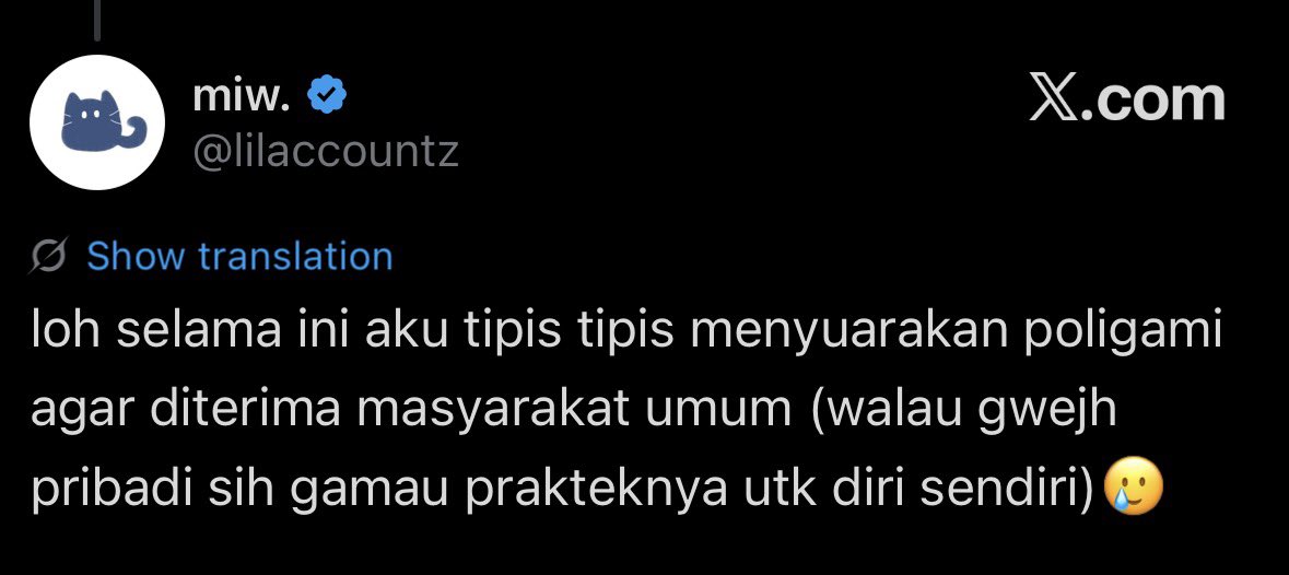 acilstory's tweet photo. @GameDewi9065 Dia berarti melakukan kampanye pelecehan terhadap perempuan ya karena menyuarakan poligami? https://t.co/y6beCikutW