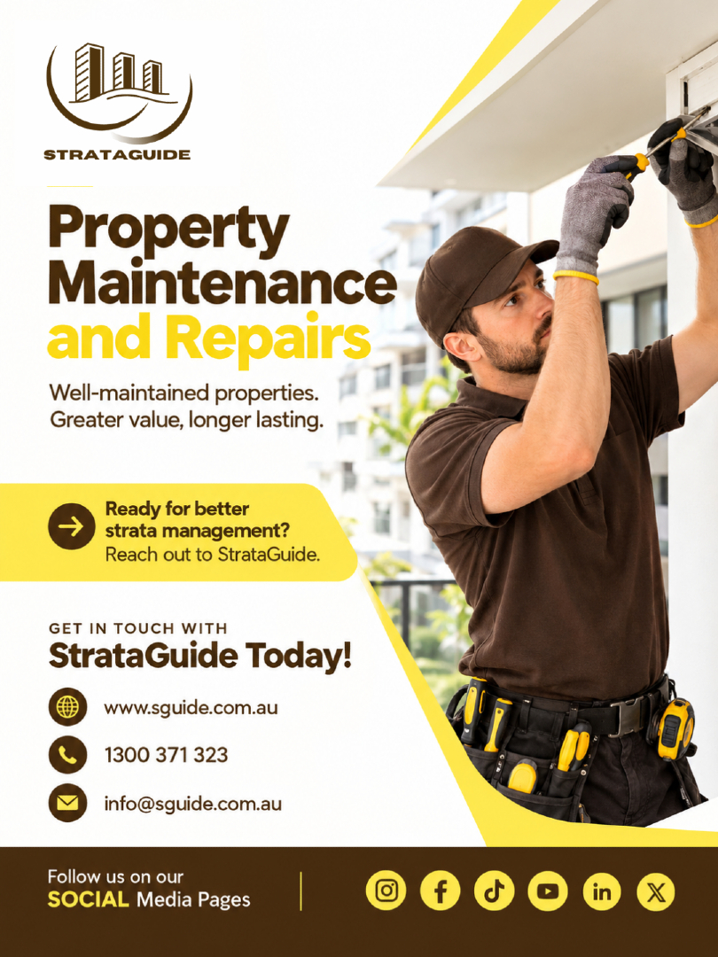 StrataGuide's tweet photo. Greater value, longer lasting. Well-maintained properties aren't lucky, they're the result of maintenance that never gets skipped. 🌐https://t.co/QveYQmkGfo ☎️1300 371 323 #StrataMaintenance https://t.co/agKGA15joN
