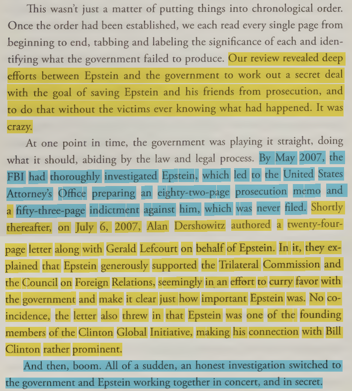 toxictiramisu's tweet photo. Epstein was protected by the government in the 2007 Miami case despite the evidence. Dεrshowitz cited Epstein's ties to the Trilateral Commission, CFR &amp; Clinton Global Initiative in a letter aimed at winning the government's favor, &amp; it worked: the gov never filed the indictment. https://t.co/XCepqomz4I