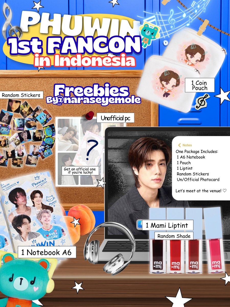naraseyemole's tweet photo. 🍑 Phuwin 1st Fancon in Indonesia
a little freebie by @naraseyemole 

📆 03 october 2026
📍 balai kartini — kartika expo center
🎀 limited pieces only!

— freebies will be given out freely throughout the day ♡
— trade is available at the venue only ♡

see you on 3rd octo!!
[rts and likes are appreciated!]

#2026Phuwin1stFanconinIndonesia