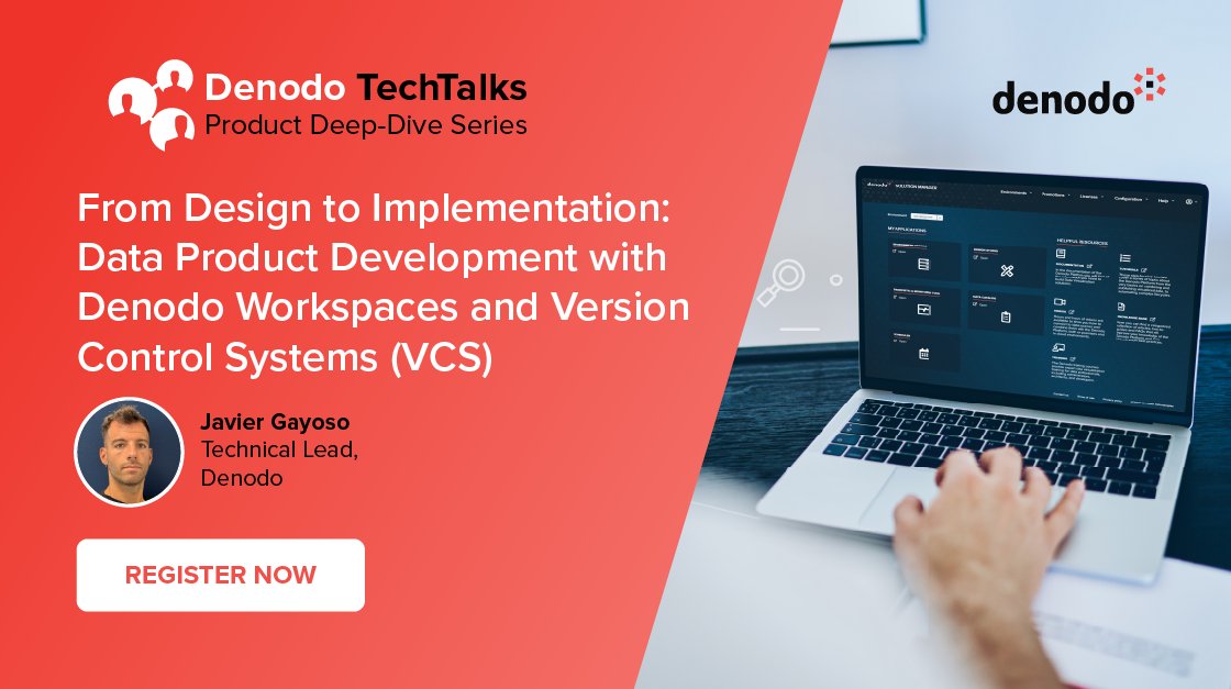 denodo's tweet photo. ⚙️ Multiple teams, one shared #DataPlatform — how do you scale without configuration chaos?

Join our #TechTalk with Javier Gayoso on #Denodo Workspaces &amp; VCS best practices for collaborative data environments. 

📅 Register 👉 https://t.co/l3tKiraaKv

#DataProducts #AIDataLayer https://t.co/aIsl3LS2ao