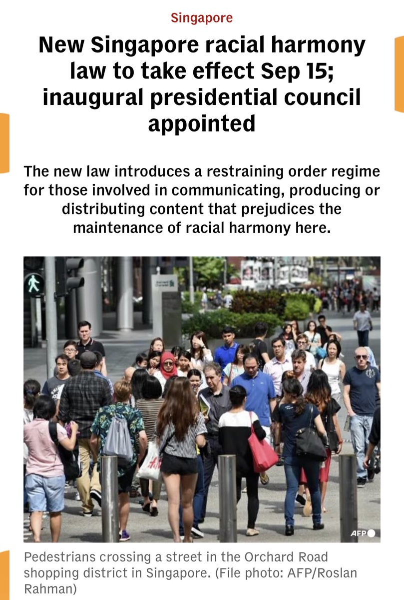 DRTnky's tweet photo. Singapore’s probably the only country in the world that takes racial harmony so seriously

With the recent Air India investment by SIA  that caused some old school Singaporeans to use it as an excuse to be racist against indians, Singapore moved quickly to enact this bill

What it enables is basically allowing officials to convict anyone that tries to stir racial tension

Good stuff