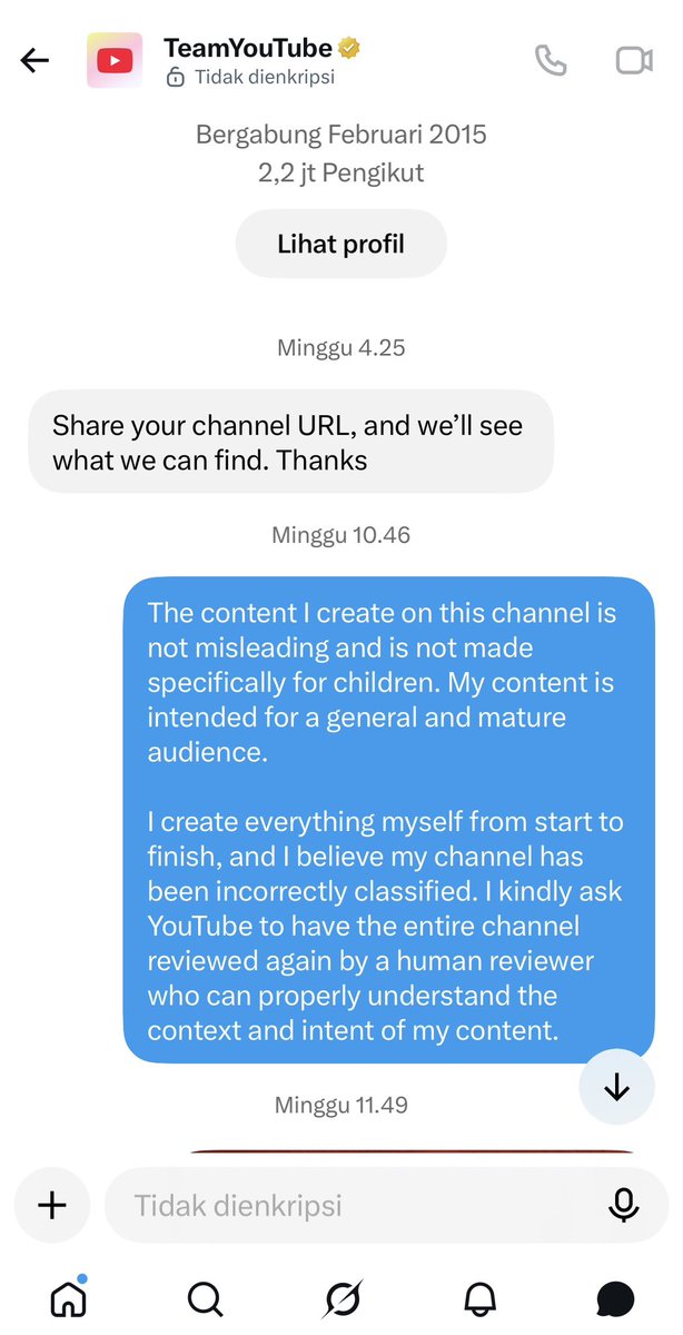 HardyMaxim21112's tweet photo. Last Sunday, I was contacted by @TeamYouTube regarding my demonetization issue. However, the following day, they stopped responding completely, and I haven’t received any further updates.

I urge @TeamYouTube to follow up on my case and provide a clear update as soon as possible. https://t.co/U7dp58aLqx