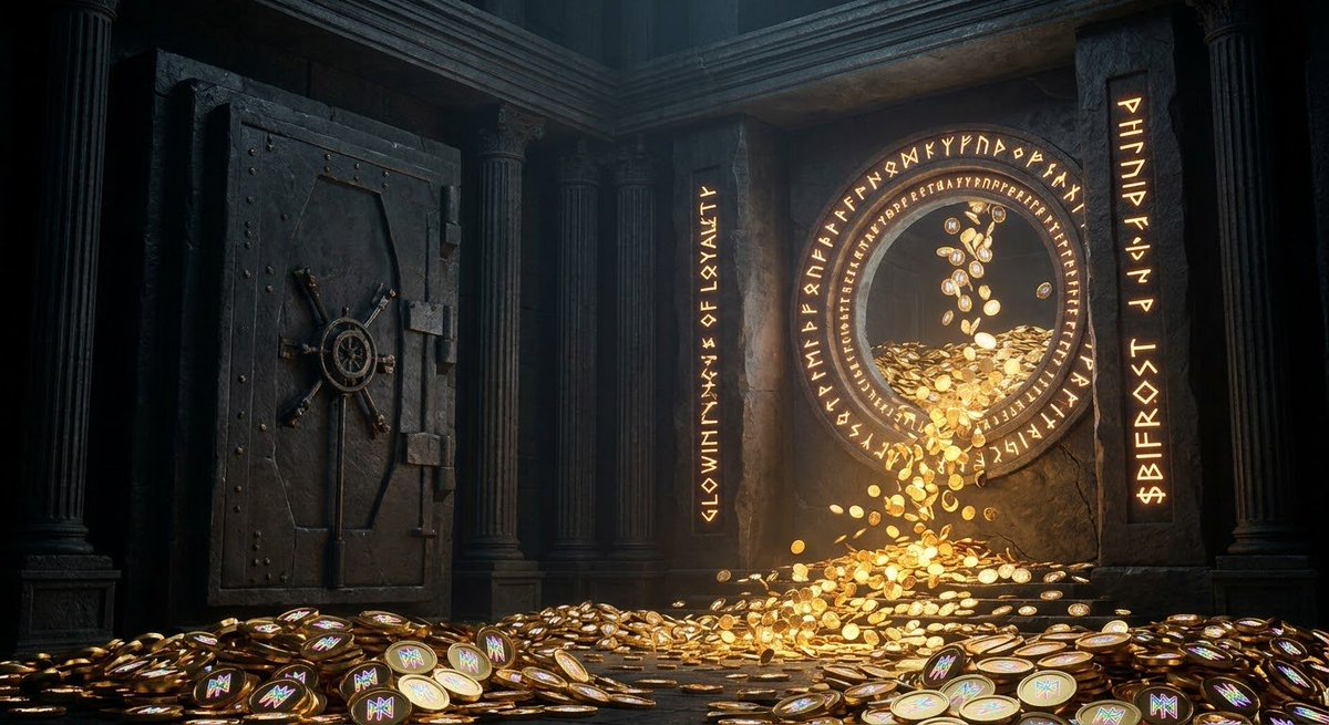 token_BIFROST's tweet photo. Chapter IV: The Law of the Treasury 🪙🔒

Many false prophets promise wealth, only to abandon their tribes. I have carved a different law in the runes. Half the power of this world, thousands of glowing $BIFROST coins, rests in my Treasury. 🏛️

Not to destroy, but to act as a gravitational anchor. ⚓

I forged a pact: anyone who proves their loyalty and holds the runes will be rewarded. Gold flows from the bridge directly to the faithful. My loyalty to you is as hard as your faith in me. 🤝🛡️

#BIFROST #Solana #pumpfun #HolderRewards #PassiveIncome #SOL