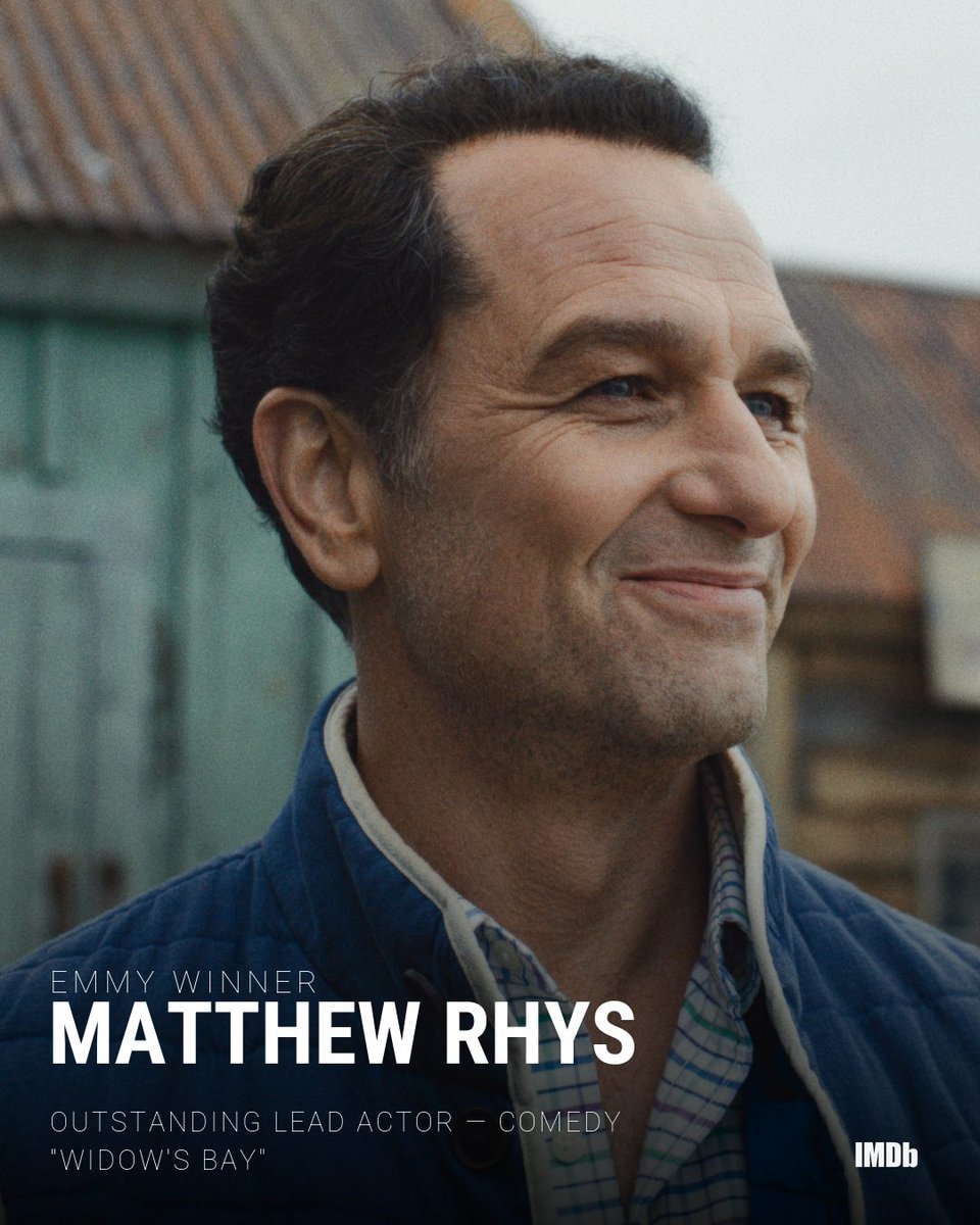 IMDb's tweet photo. Congratulations to #MatthewRhys for winning Outstanding Lead Actor - Comedy in #WidowsBay! 🏆✨ #Emmys https://t.co/VBgBDOfedY https://t.co/78oglfF0em
