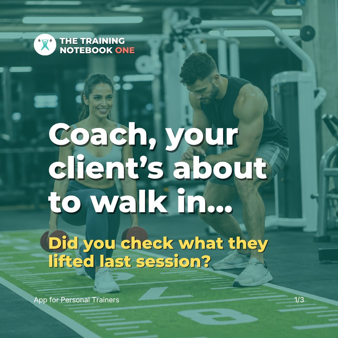 T_Notebook's tweet photo. Coach, your client notices when you’re prepared.

Remember the weight. Know what bothered them last time. Know what comes next.

Check the last session. Know the plan. Put the phone down and coach.

Walk In. Get To Work.

App for personal trainers https://t.co/4a7GcwBtlM