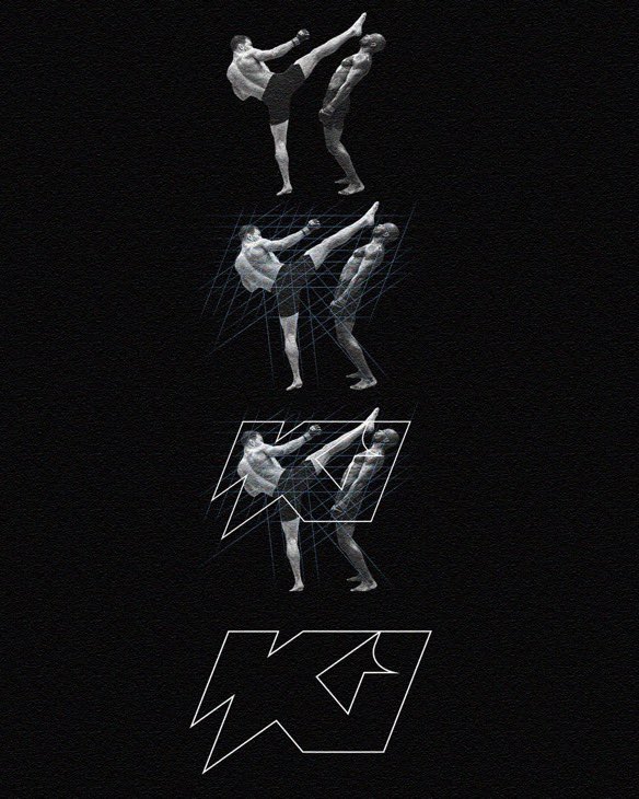 ScottCoker's tweet photo. How the @ki_mmaofficial logo came together. https://t.co/G9eKJBHGqE