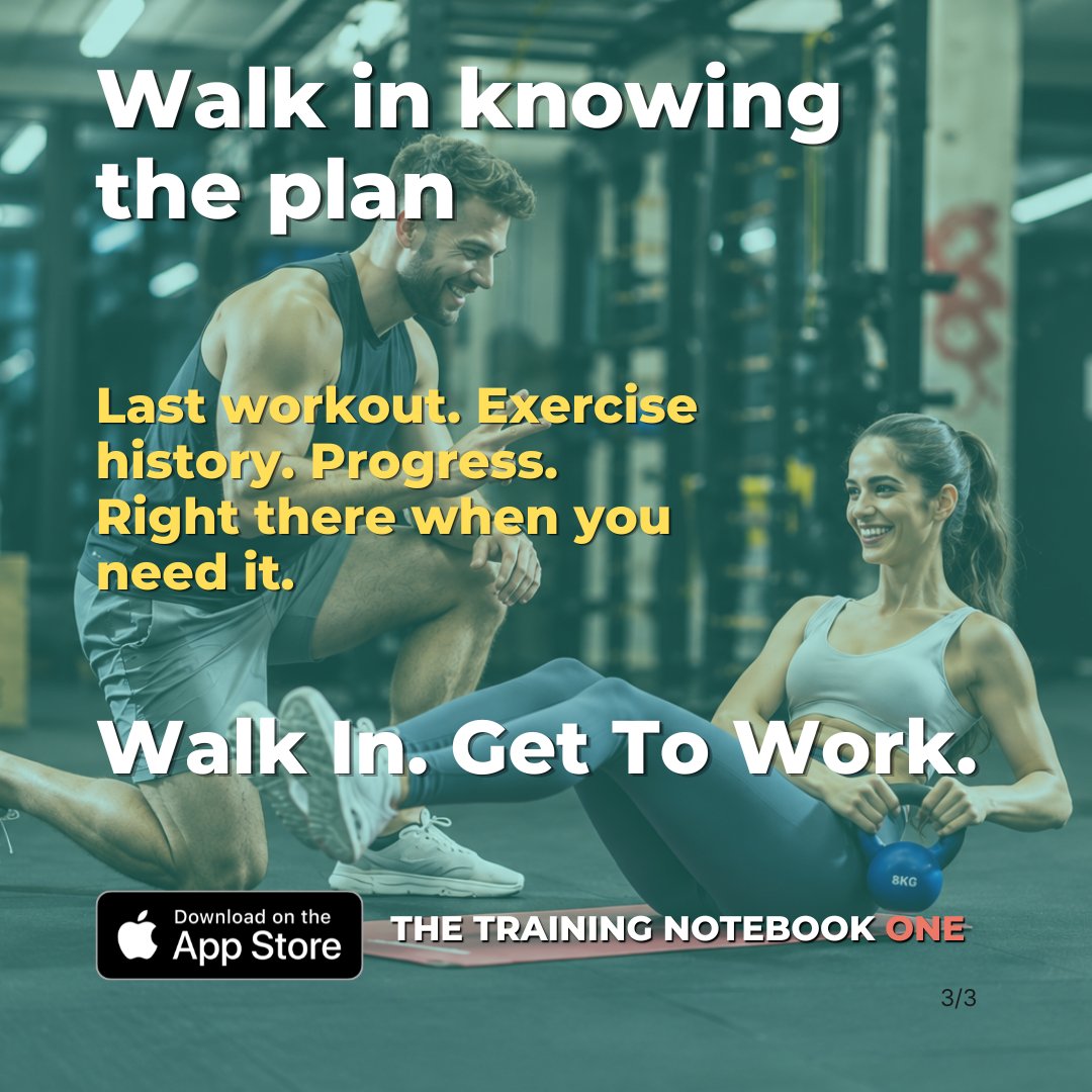 T_Notebook's tweet photo. Coach, your client notices when you’re prepared.

Remember the weight. Know what bothered them last time. Know what comes next.

Check the last session. Know the plan. Put the phone down and coach.

Walk In. Get To Work.

App for personal trainers https://t.co/4a7GcwBtlM