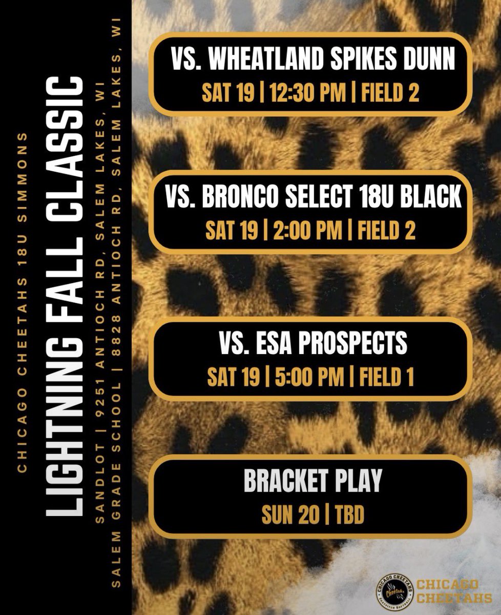 Kyleena2028's tweet photo. Come check us out in Salem this weekend! I won’t be there on Saturday because of Homecoming but I know my team will absolutely show out so go see them! I’ll be back on Sunday for bracket. #letsgocheetahs @CheetahsSimmons @ChiCheetahsOrg @Coach_Bolden @joshbaer24 https://t.co/wesZzbFxOd