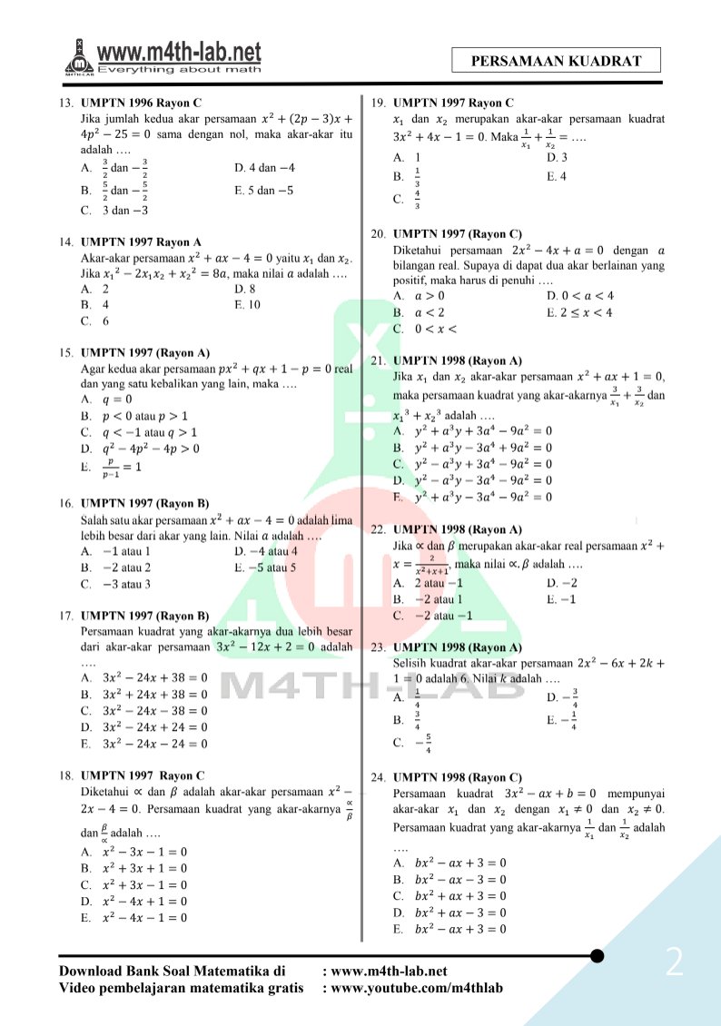 nalibelajar's tweet photo. guys ini ada drive bank soal matematika by m4th lab per bab

📐 pers. kuadrat
https://t.co/9mdJP91yoB
📐 fungsi kuadrat
https://t.co/V5yN65uvPS
📐 eksponen
https://t.co/Ljrz5jwGOz
📐 logaritma
https://t.co/u5vuzzTJHt
📐 pertidaksamaan
https://t.co/zhj3TeeVKV

lanjut di reply 👇 https://t.co/IfNQ4IJCAj