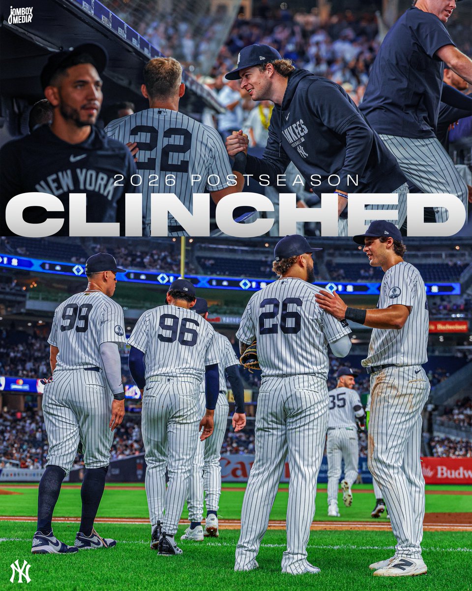 TalkinYanks's tweet photo. YANKEES ARE HEADED TO THE PLAYOFFS! https://t.co/hqbE9llHaR