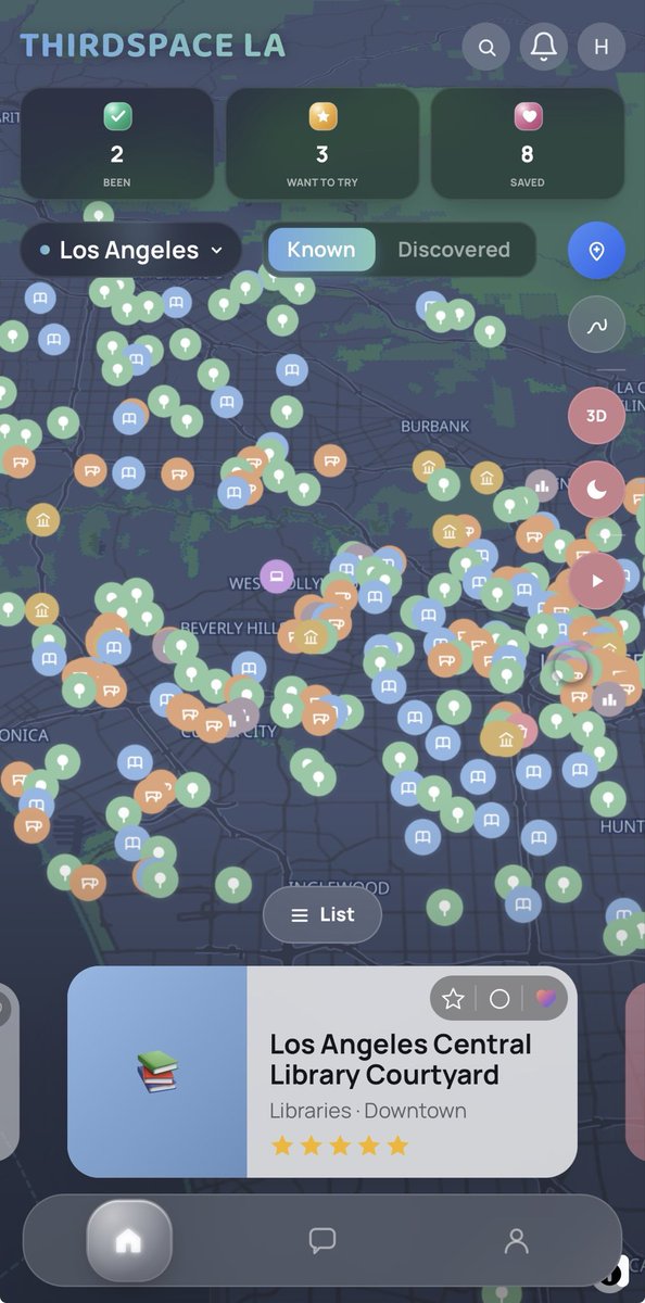 seikoboiii's tweet photo. Launching Thirdspace LA 

Built a map of LA’s third places, unofficial hang out spots 📍

Known spots = official spots
Discovered = local finds

Mobile browser only for now:

https://t.co/5oZeVG9oJB https://t.co/sVHA8m6VNc