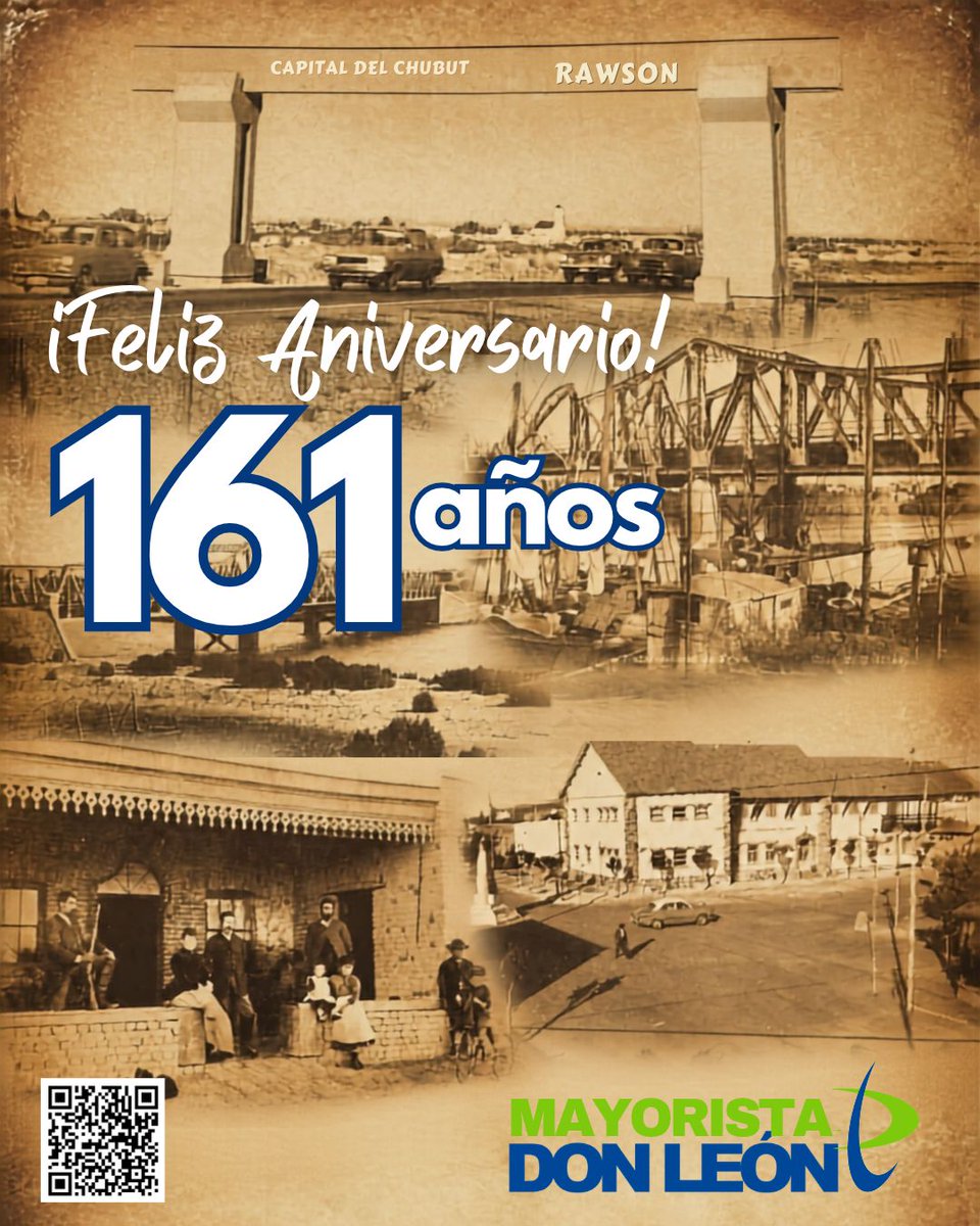 donleonsa's tweet photo. Rawson cumple 161 años y hay mucho para celebrar.
Su historia, sus barrios, sus comercios, sus familias y, sobre todo, su gente.
🎉 ¡Feliz aniversario, Rawson!
#FelizCumpleañosRawson #Rawson161Años #MayoristaDonLeón #JuntoARawson #CapitalDelChubut #Rawson #Chubut https://t.co/XQVNvTvN2B