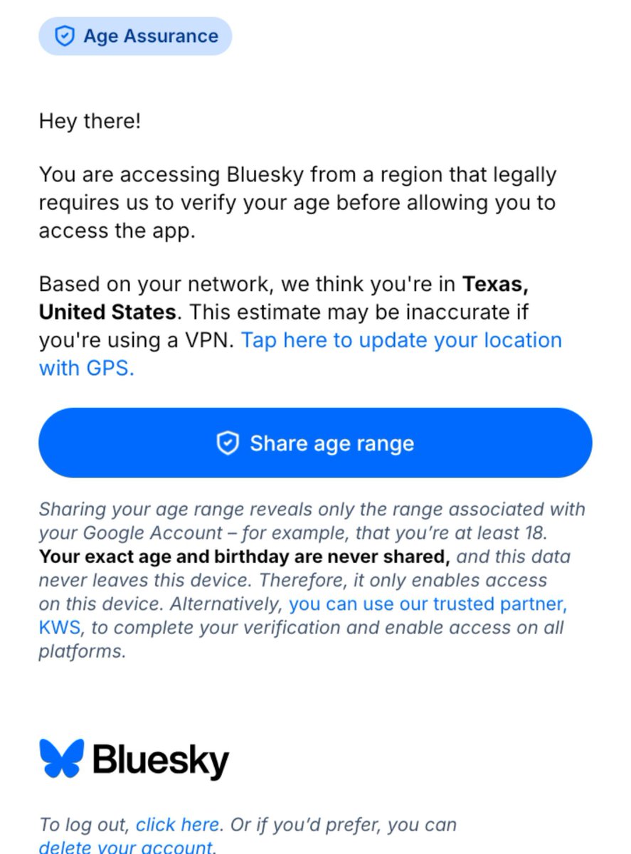 Ifartdragons's tweet photo. I uninstalled bluesky, cuz of this shit

The only way to get through this age check is to have id or SSN 

Ykw FUCK THIS APP, now I can't monitor the kangaroo account anymore because of this blocked wall right here. https://t.co/UTtl3hE8kv
