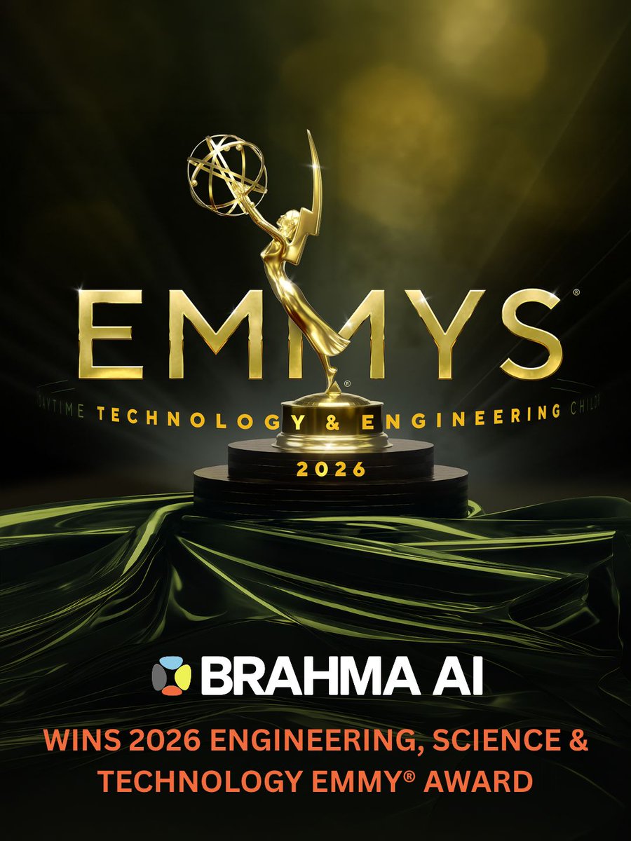 PrimeFocusIndia's tweet photo. 🏆 An Emmy® moment for @BRAHMA_AI.

A 2026 Technology &amp; Engineering Emmy® for its Neural Performance technology. A proud moment for Prime Focus Group.

Read more - https://t.co/nKJYtZFyQu https://t.co/gMUGNQyoeq