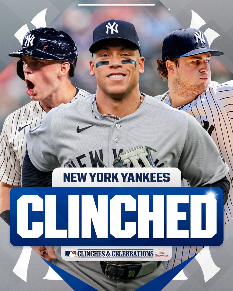 MLBNetwork's tweet photo. The @Yankees have punched their ticket to the #Postseason! https://t.co/GSx02RA9WR