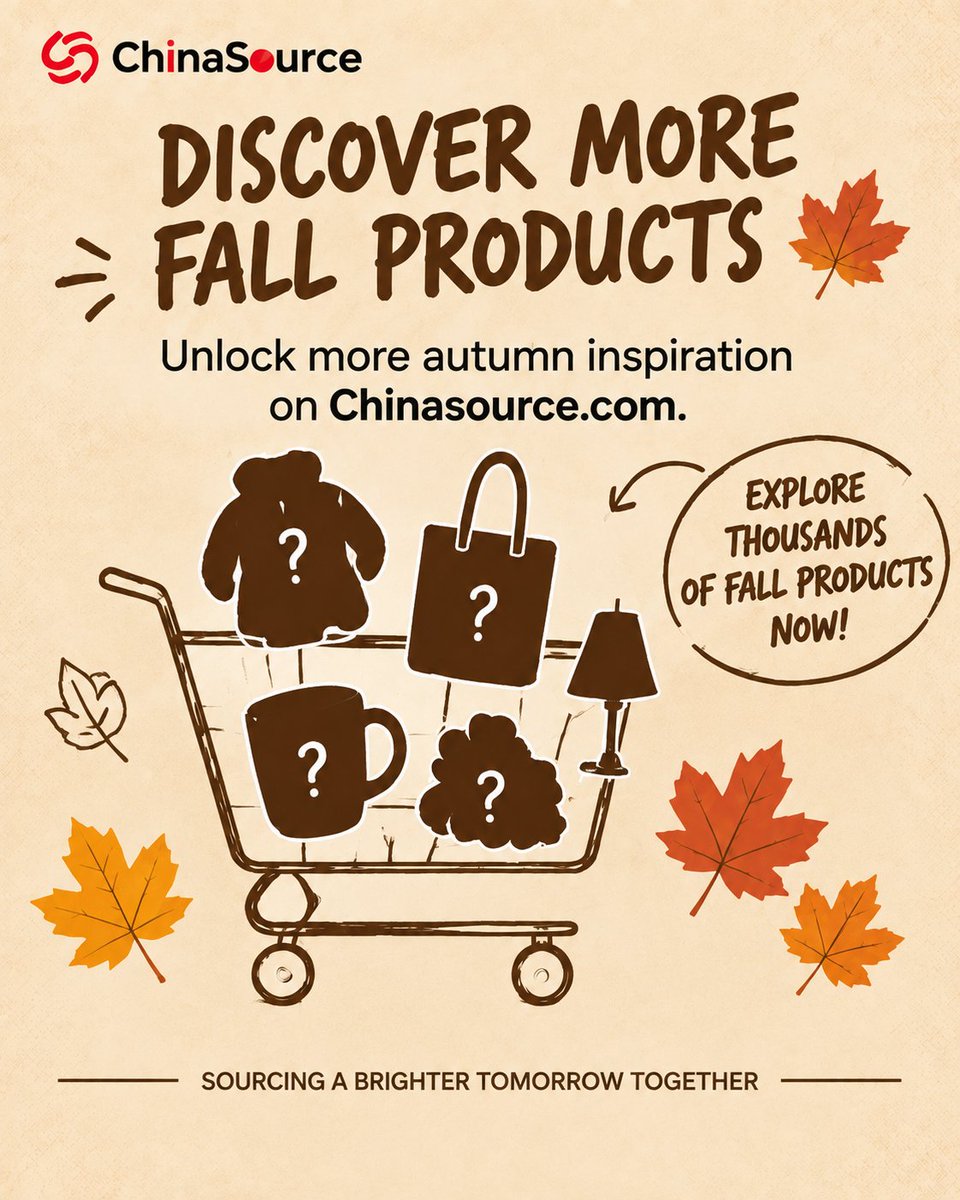 ChinaSourceAI's tweet photo. 🍂 Explore autumn trends and discover trusted suppliers with ChinaSource. 
✨ Start free: https://t.co/7uy2Xn2j34 

#ChinaSource #StrategicSourcing #SupplierDiscovery #SupplyChain #Procurement https://t.co/1NDNHJi0Px