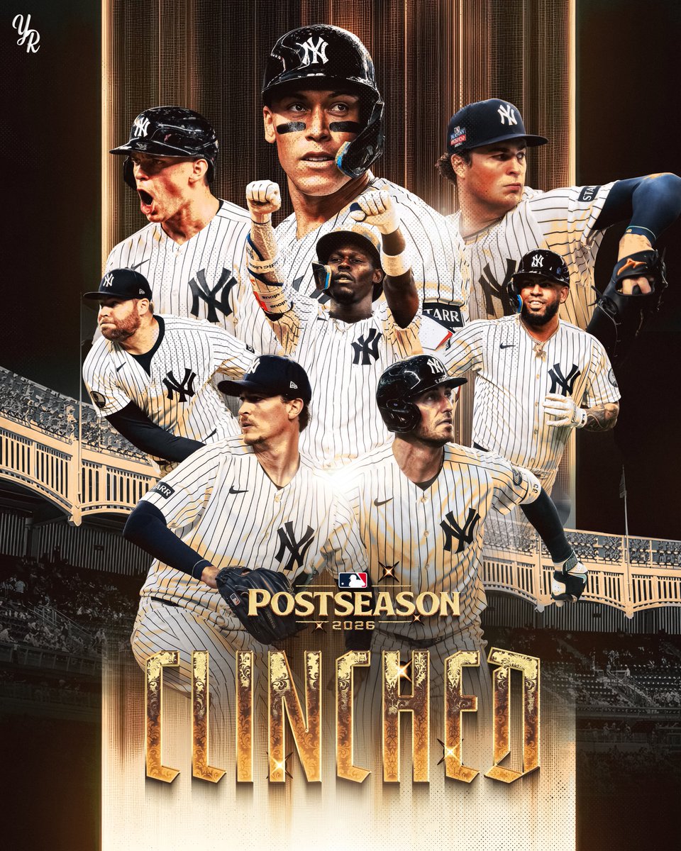 YankeeReport_'s tweet photo. MAGIC NUMBER: 0️⃣ ‼️

The Yankees have clinched their 61st postseason berth within franchise history with Toronto's loss to the Tigers. https://t.co/BWHK6tycr5