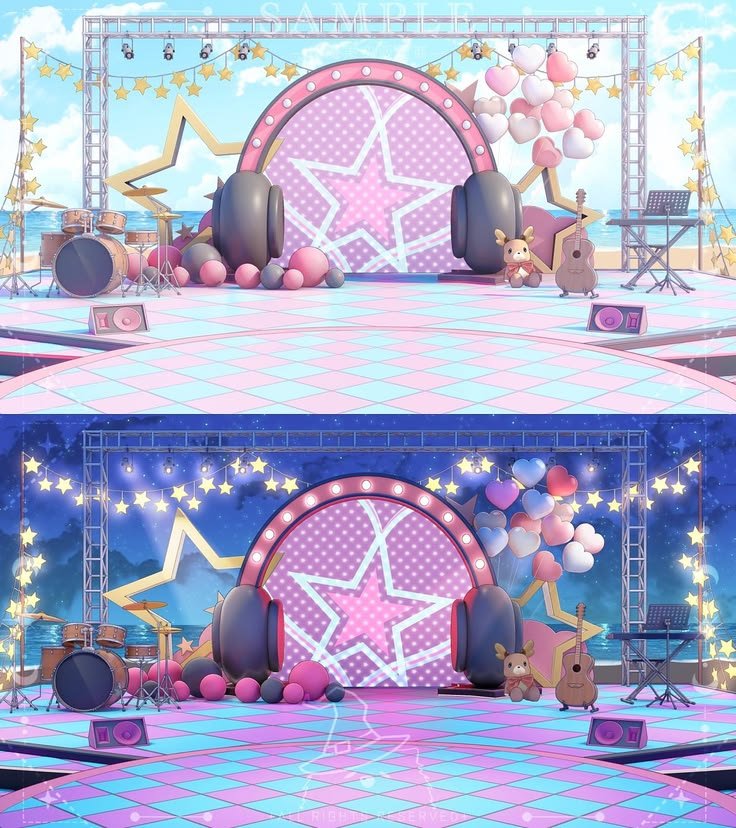 CosmicRobinn's tweet photo. @MagicPrisms Dream stage favoritku~? Mungkin kurang lebih seperti ini! Posisinya tidak terlalu tinggi, agar aku bisa lebih dekat dengan fansku. Lalu, harus dekat dengan pantai agar bisa mendengar deburan ombak, semilir angin lautan, dan terkena teriknya sinar matahari! https://t.co/J6kOrY8yAY